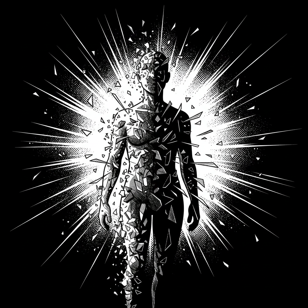 Palette de couleurs digitale avec des formes géométriques représentant l'évolution créative des personnages