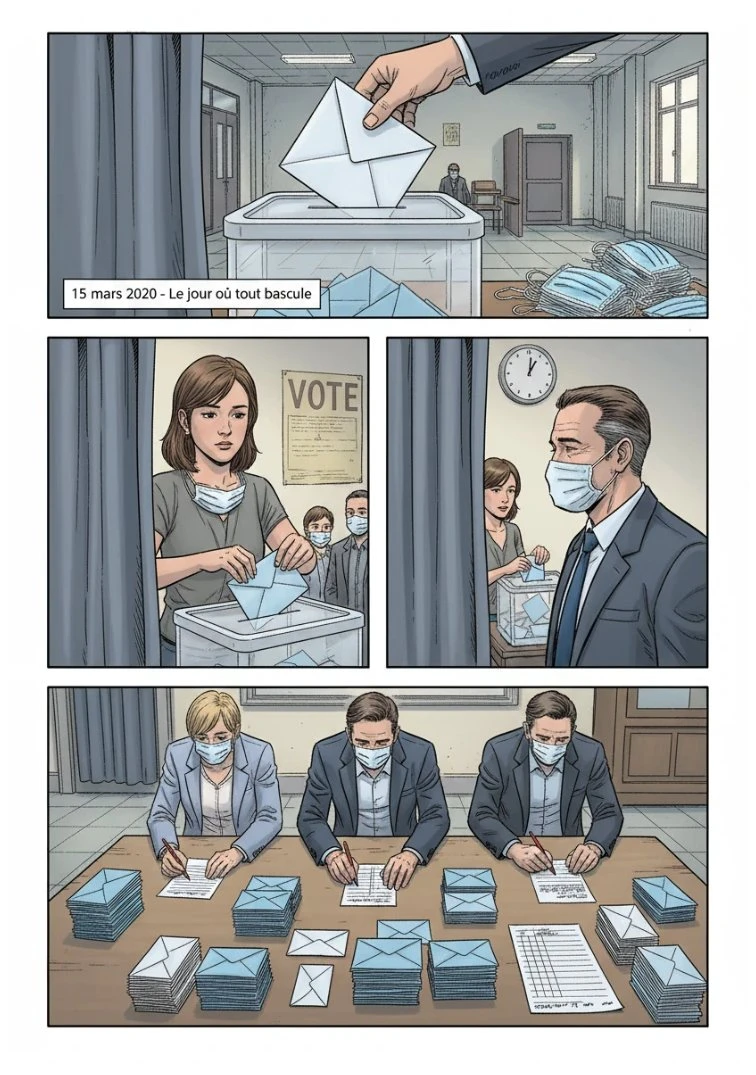 L'ÉLECTION ET L'APRÈS — Bureau de vote et salle de dépouillement - Saint-Alcide - Page 1