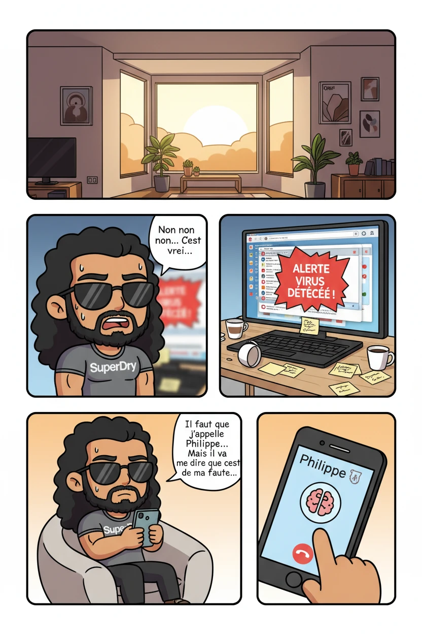 Petit frère est devenu grand : Le Manuel de Survie Tech d'Ayoub — L'Appartement d'Ayoub - Le Chaos Numérique - Page 1