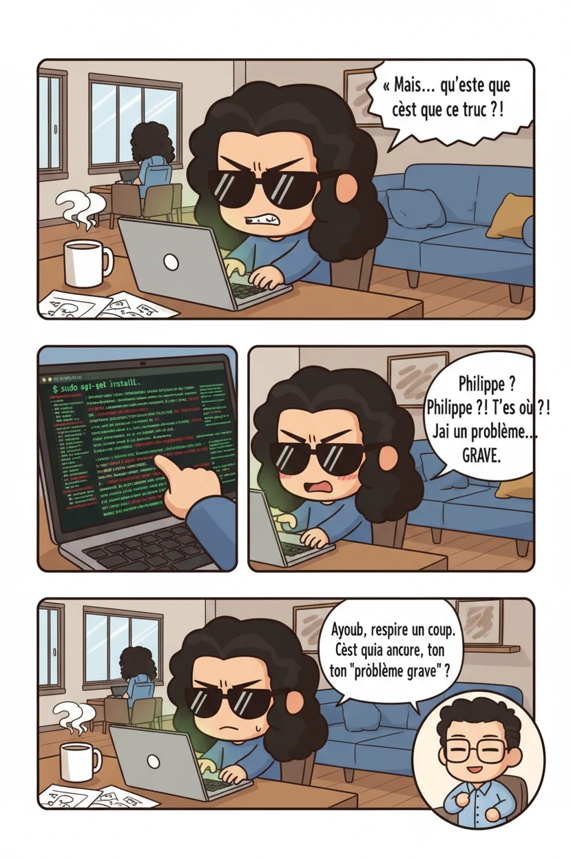 Petit frère est devenu grand : Le Manuel de Survie Tech d'Ayoub — L'Appartement d'Ayoub - La Commande Maudite - Page 1