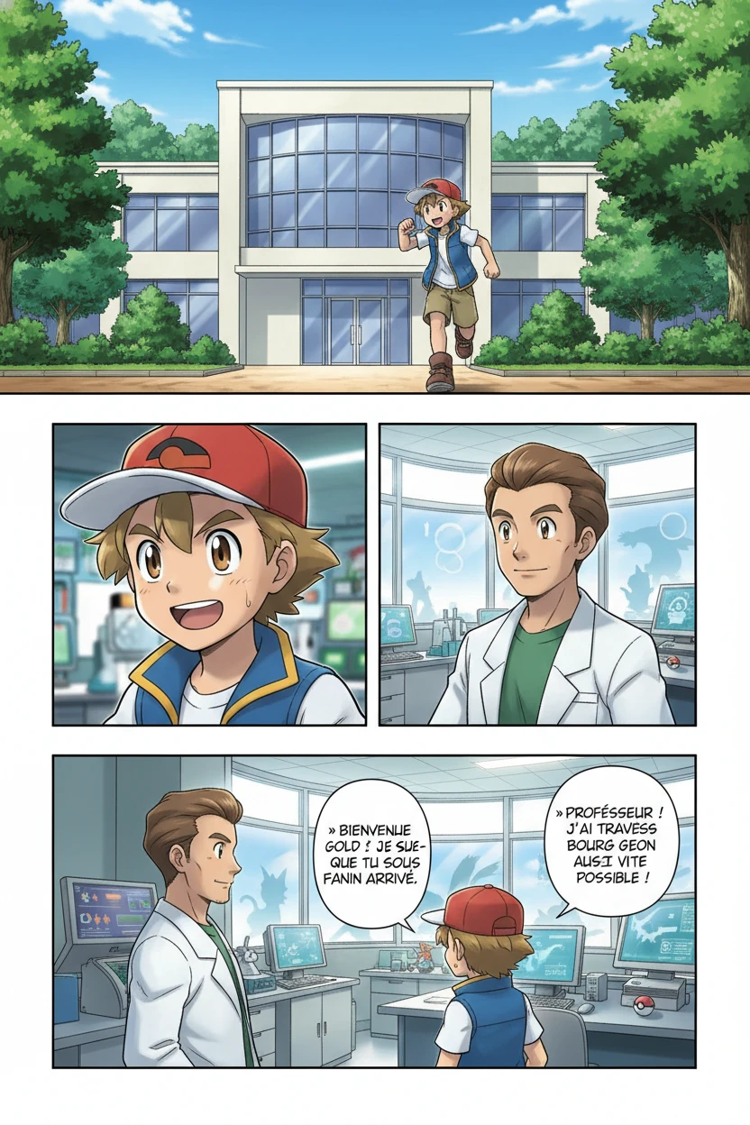 Les Premiers Pas du Dresseur — Bourg Geon - Laboratoire du Professeur Orme - Page 1