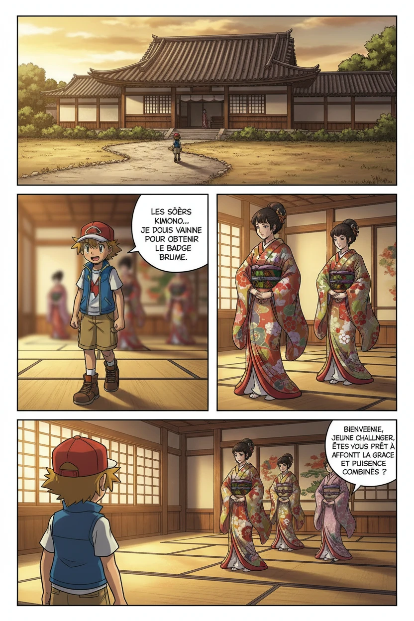 Les Secrets de Johto Central — Rosalia - Dojo des Sœurs Kimono - Page 1